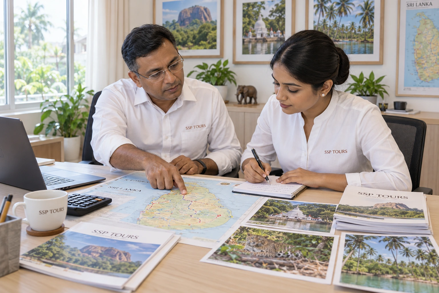 SSP TOURS staff planning a tour itinerary
