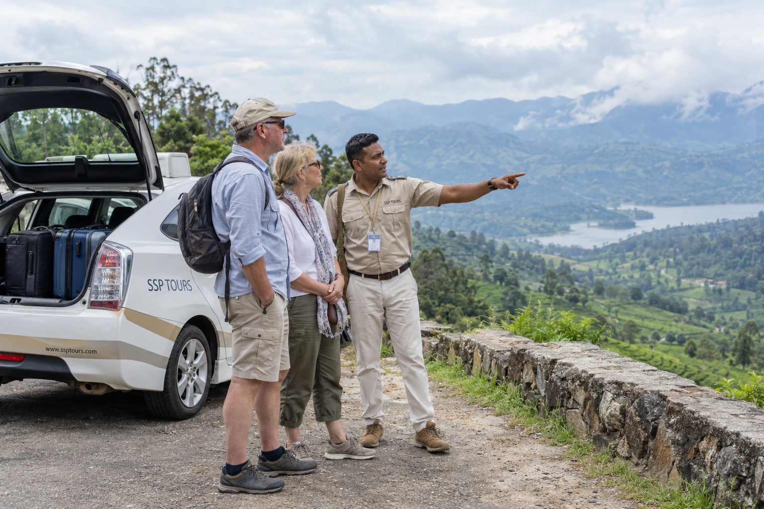 SSP TOURS guide at a hill country viewpoint